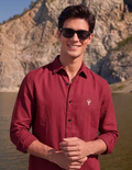 Red Linen Shirt
