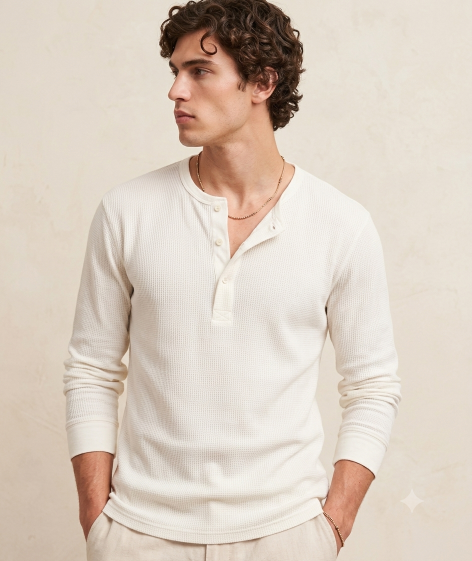 Cream henley shirt