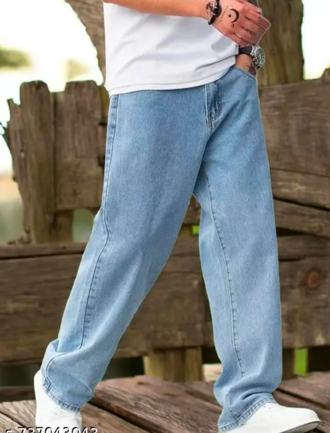 Light Blue Straight Fit Jeans