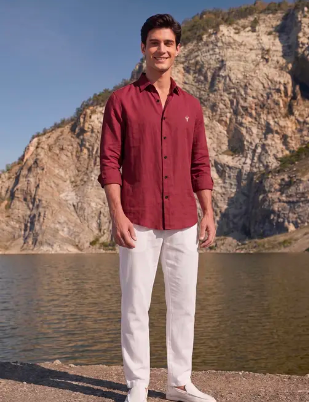 Red Linen Shirt