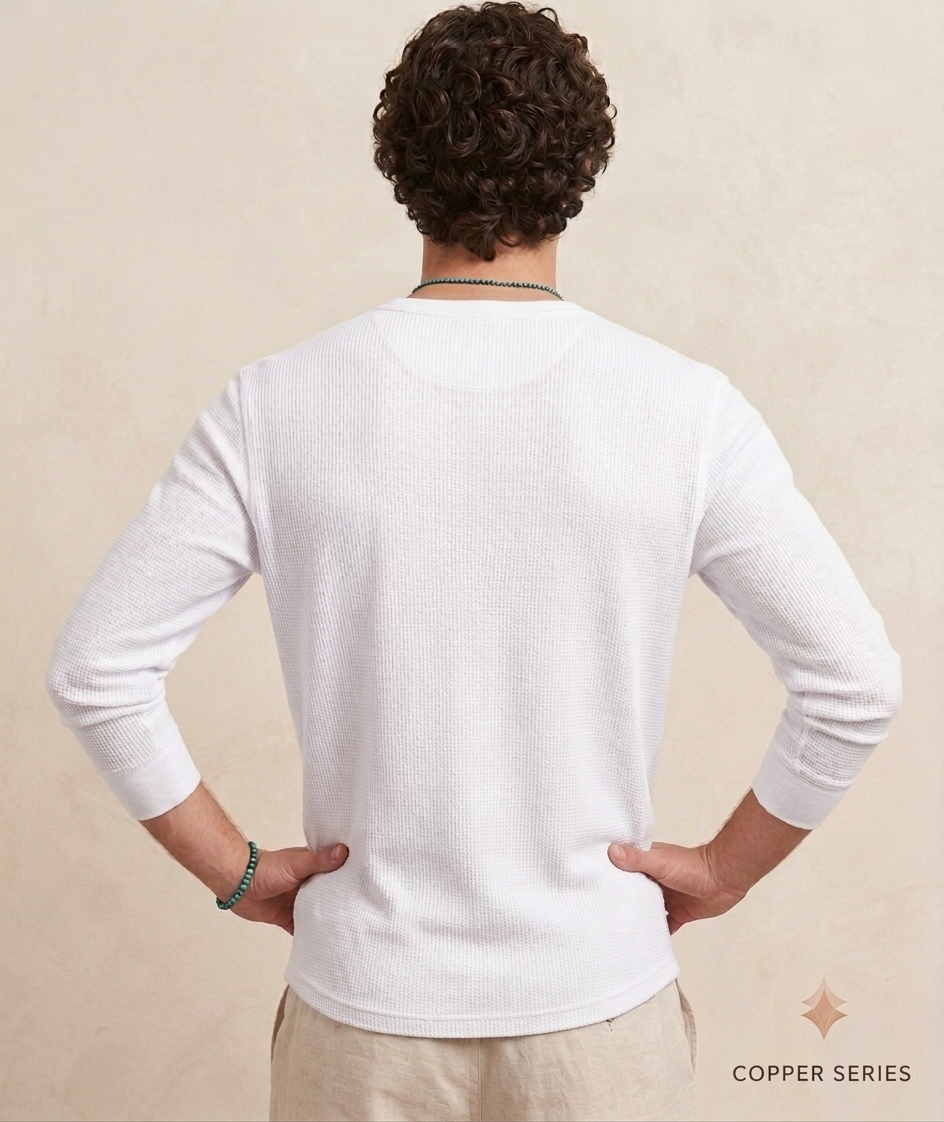White henley shirt