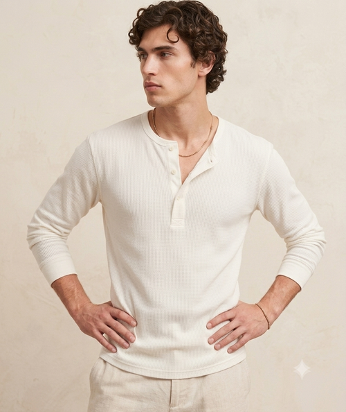Cream henley shirt