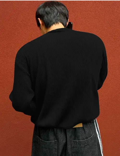 Black henley shirt